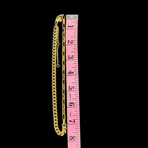 Madewell Gold Plated Brass Dual-Link Chain Necklace Curb Link Paperclip - Picture 5 of 13